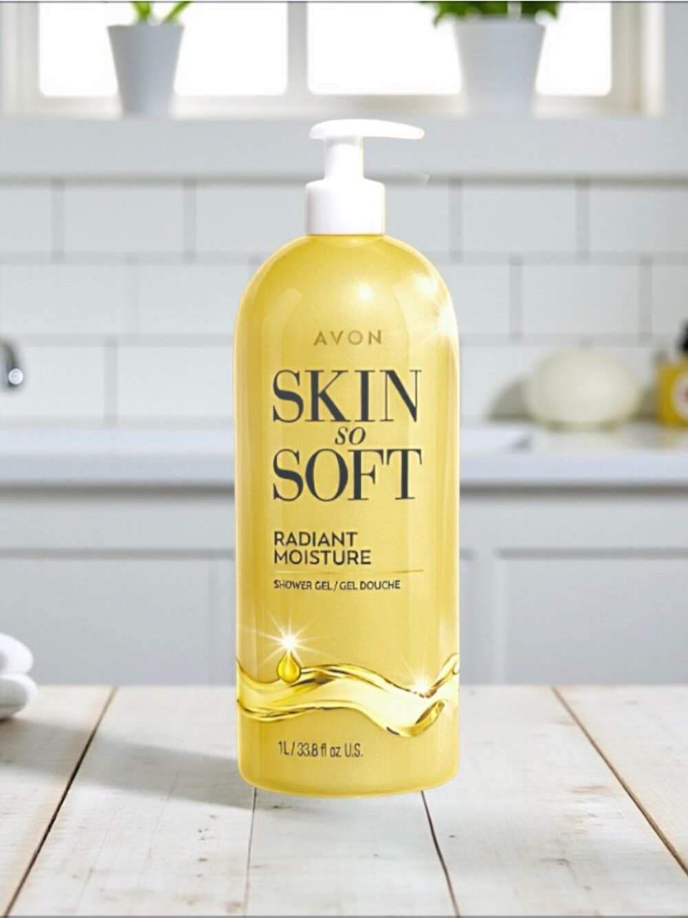 Avon Skin So Soft 33.8 Fluid Ounces Bonus Size Radiant Moisture Shower Gel